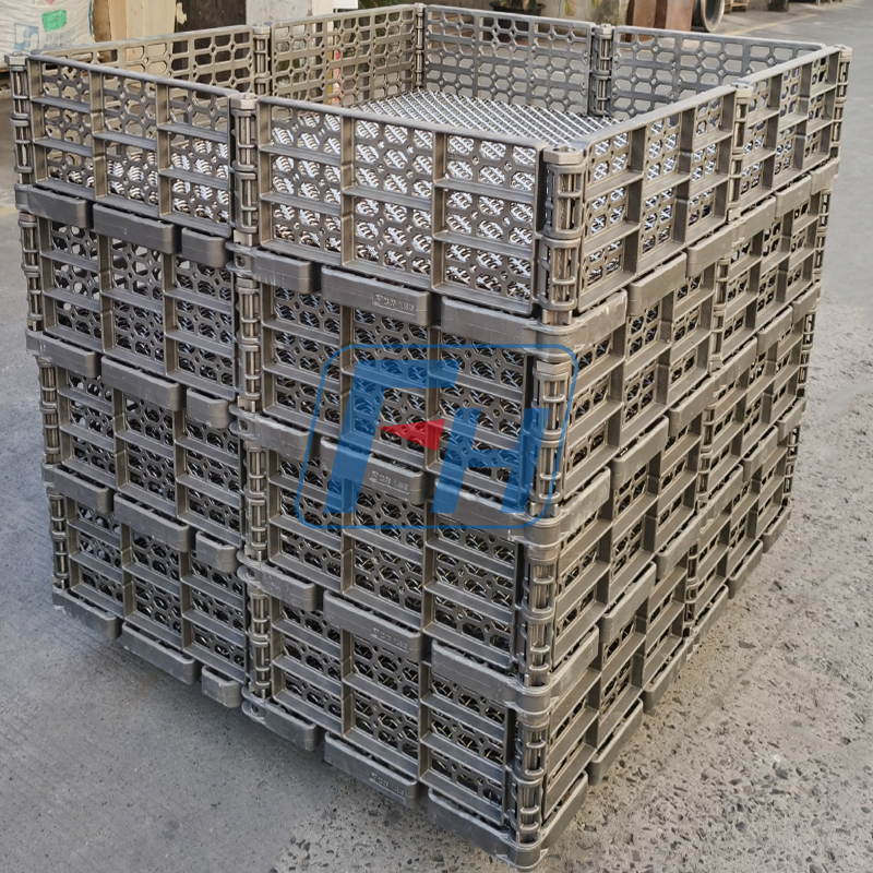 Warmtebehandelingsmanden voor continue oven, mand van 1380 x 1230 x 280 mm